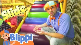 Blippi Visits Slides at an Indoor Playground! | Learn with Blippi | Educational Videos for Toddlers