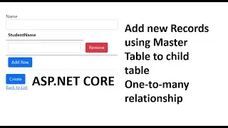 How to add record using master table in one to many relationship in ASP.NET CORE