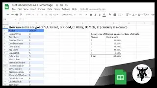 Get the Occurrence of a Value in a Range as a Percentage in Google Sheets