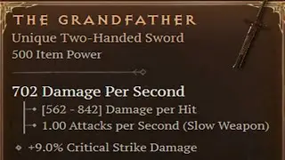 How to get The Grandfather Diablo 4