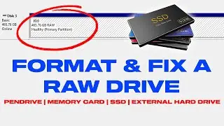 How To Format A RAW USB Drive [Pendrive/ Memory Card/ External Hard Drive/ SSD/ SD Card]