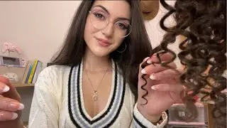 The Girl In The Back Of The Class Plays With Your Curly Hair ~ ASMR personal attention