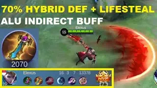 Alucard 70 Hybrid Defense & Lifesteal Rose Gold Meteor Build Gameplay (Alu Hyper Tank) New Meta MLBB