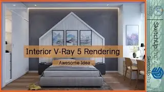 Sketchup Vray 5 Interior Day Light Setting, How to apply material Setting #136