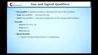Size and Signed Qualifiers || Learn C Programming || Learning C Language