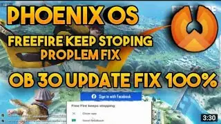 How to Fix Phoenix os Free fire Keep stopping Problem Fix ob30 update✌️ and Black screen Problem💖