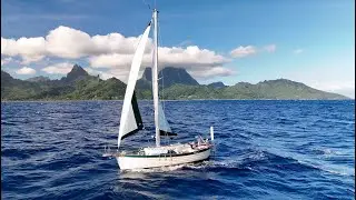 Sailing a Tiny Boat in French Polynesia