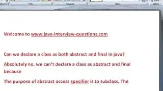 Can we declare a class as both abstract and final in java!