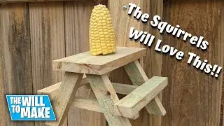 DIY Picnic Table Squirrel Feeder | Woodworking | DIY | The Will To Make