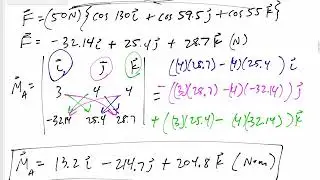 Statics - Final Exam problem 2 overview (3D moment)