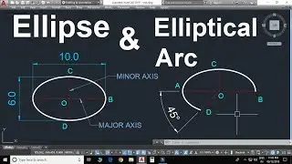 AutoCAD Ellipse & Elliptical Arc Command - All Options with Master tricks In Hindi