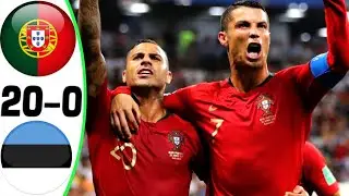 Portugal vs Estonia 20-0 - RONALDO & QUARESMA - All Goals and Highlights