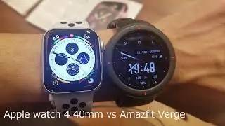 Amazfit Verge and Apple watch size comparison