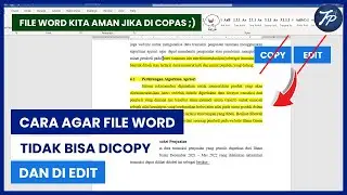 Cara Agar File Word Tidak Bisa Di Copy Dan Di Edit | Tutorial Ms Word