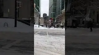 Snow in Downtown Vancouver Canada