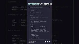 Master Javascript Using This Cheatsheet 😁🤯🤯 