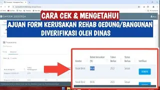 CARA CEK AJUAN FORM KERUSAKAN BANGUNAN/GEDUNG SUDAH DI VERIFIKASI DINAS PENDIDIKAN