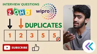 Zoho - Wipro - Mr.Cooper Interview Question | Removing Duplicates O(N) | Tamil | code io