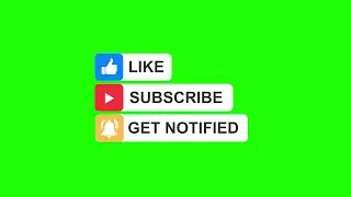 Subscribe and Like Button with Bell Sound  | No copyright Subscribe and bell icon intro Green Screen