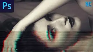 How to Create Amazing Glitch Effect | CRT Glitch Effect - Photoshop Hindi Tutorial (NKGraphicx)