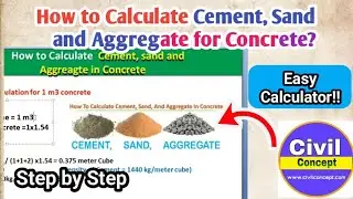 M25 grade concrete cement, sand and aggregate Calculation