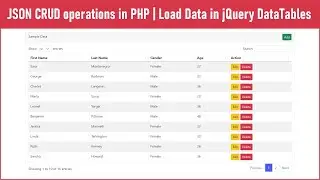 JSON CRUD operations in PHP | Load Data in jQuery DataTables