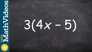 Learn how to apply the distributive property for a basic example, 3(4x - 5)