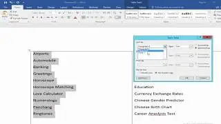 How to Sort a list alphabetically in Microsoft Word 2017