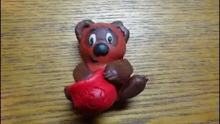 Винни Пух из пластилина. Как слепить Винни Пуха. Медведь из мультфильма.