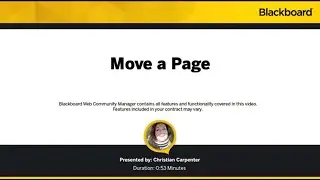 Moving a Page in Blackboard Web Community Manager