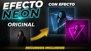 Efecto neón en tus fotografías en PHOTOSHOP - Neon Light Effect Photoshop Tutorial