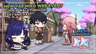 NEW yae miko web event (free 40 primogems) kitsune leisurely  stroll around hanamizaka