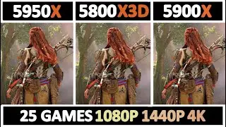 New Ryzen 7 5800X3D vs Ryzen 9 5950X vs 5900X | Tested 25 Games |