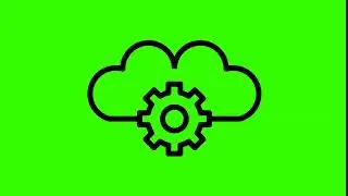 Animated Cloud Settings Icon on Green Screen