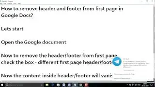 How to remove header and footer from first page in  Google Docs?