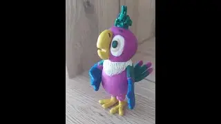 Попугай Кеша пластилиновый. Как слепить Кешу.