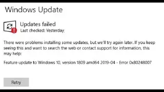 How To Fix Windows Update Error 0x80248007