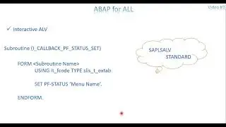 Video 3: ABAP for ALL - ALV Custom Menu and Data Manipulation