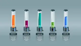 Animated PowerPoint Infographic Bar chart tutorial. Glass fill animation effect.