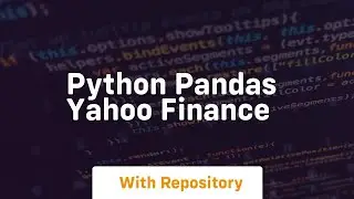 python pandas yahoo finance