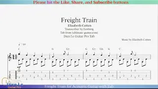 Freight Train for Acoustic Guitar with Tab