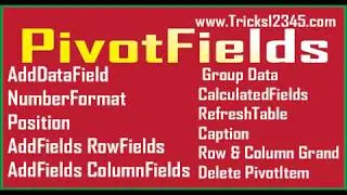 Excel VBA Macros: PivotTable Working with PivotFields || Pivot tables in Excel