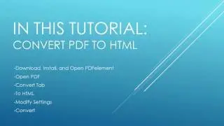 How to Convert PDF to HTML