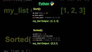 sort() Vs sorted() Python