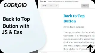 Fixed Scroll To Top Button Using HTML CSS & JS