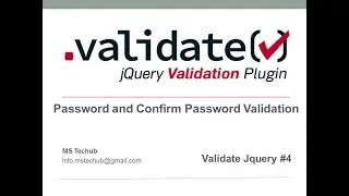 JQUERY VALIDATION OF PASSWORD AND CONFIRM PASSWORD