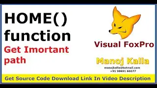 vfp home function | VFP Home() Function | Visual Foxpro training in english | VFP training in HINDI