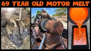 303KG . 69 Year Old Motor Melt - Free Metal - ASMR Metal Melting - Bulk Copper - BigStackD Casting