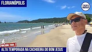 🌴🌊 High Season in Floripa: A Walk along Cachoeira do Bom Jesus Beach!