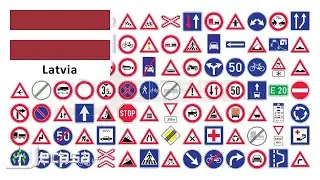 Traffic-Road Signs in Latvia (Rīga, Daugavpils, Liepāja, Jelgava, Jūrmala) | Learning English